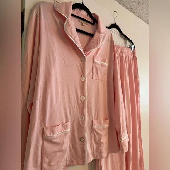 NEW Kip Luxe Stretch Cotton Pajama Set Pink Peony Size Medium NWOT